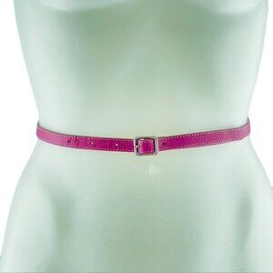 American Eagle Outfitters Womens Genuine Leather Pink Belt Made In Italy